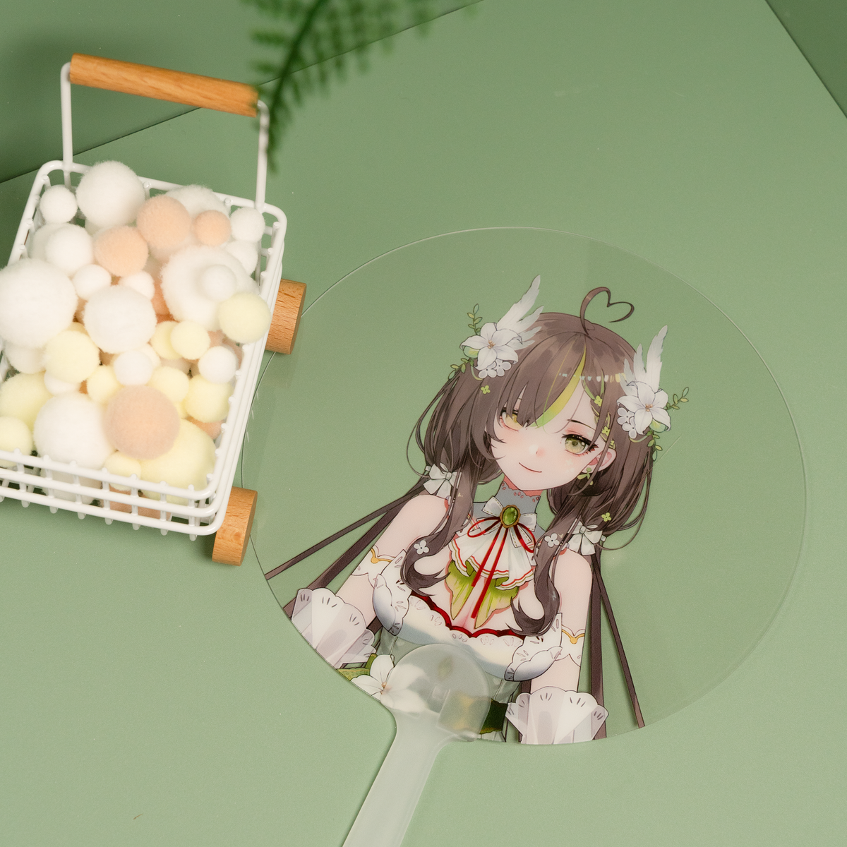 Milky Green Hand Fan