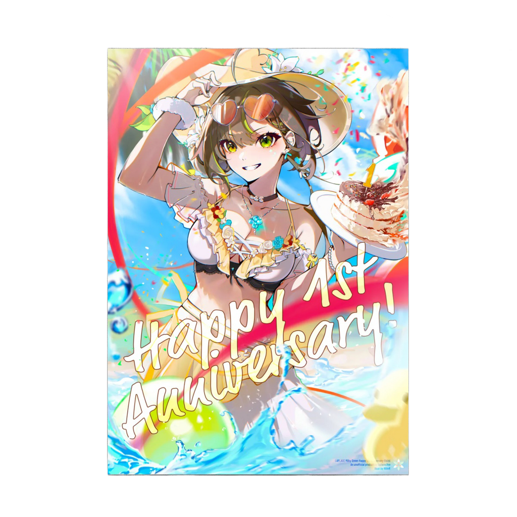Milky Green Happy 1st Anniversary Bikini Poster