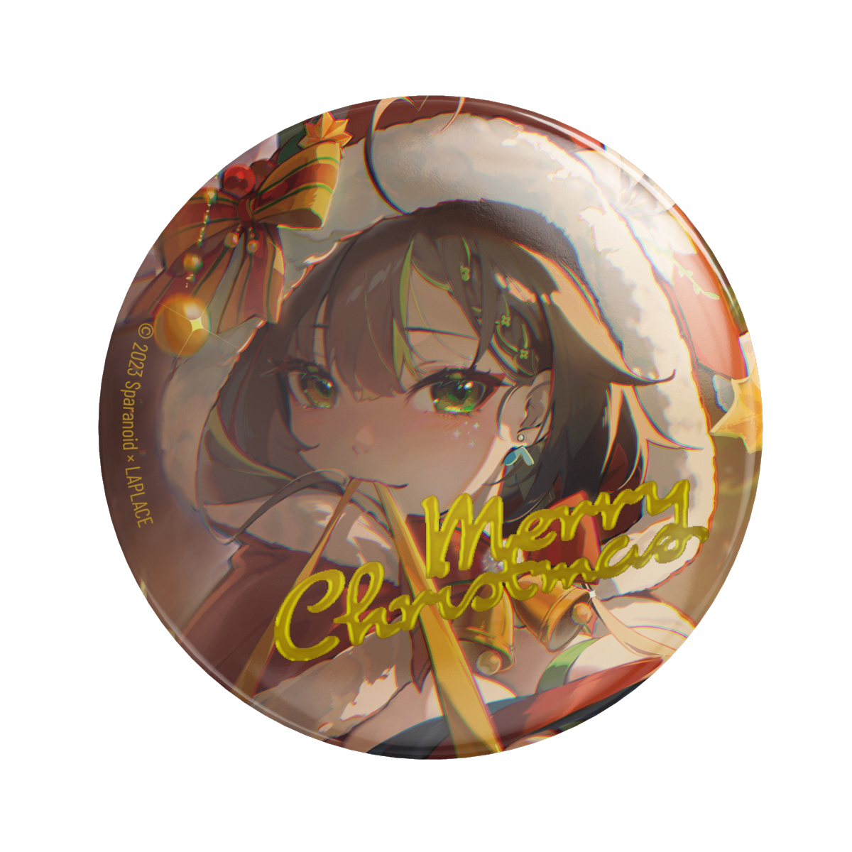 Milky Green Merry Christmas Badge Borderless