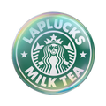 LAPLUCKS MILK TEA Starbucks Parody Badge