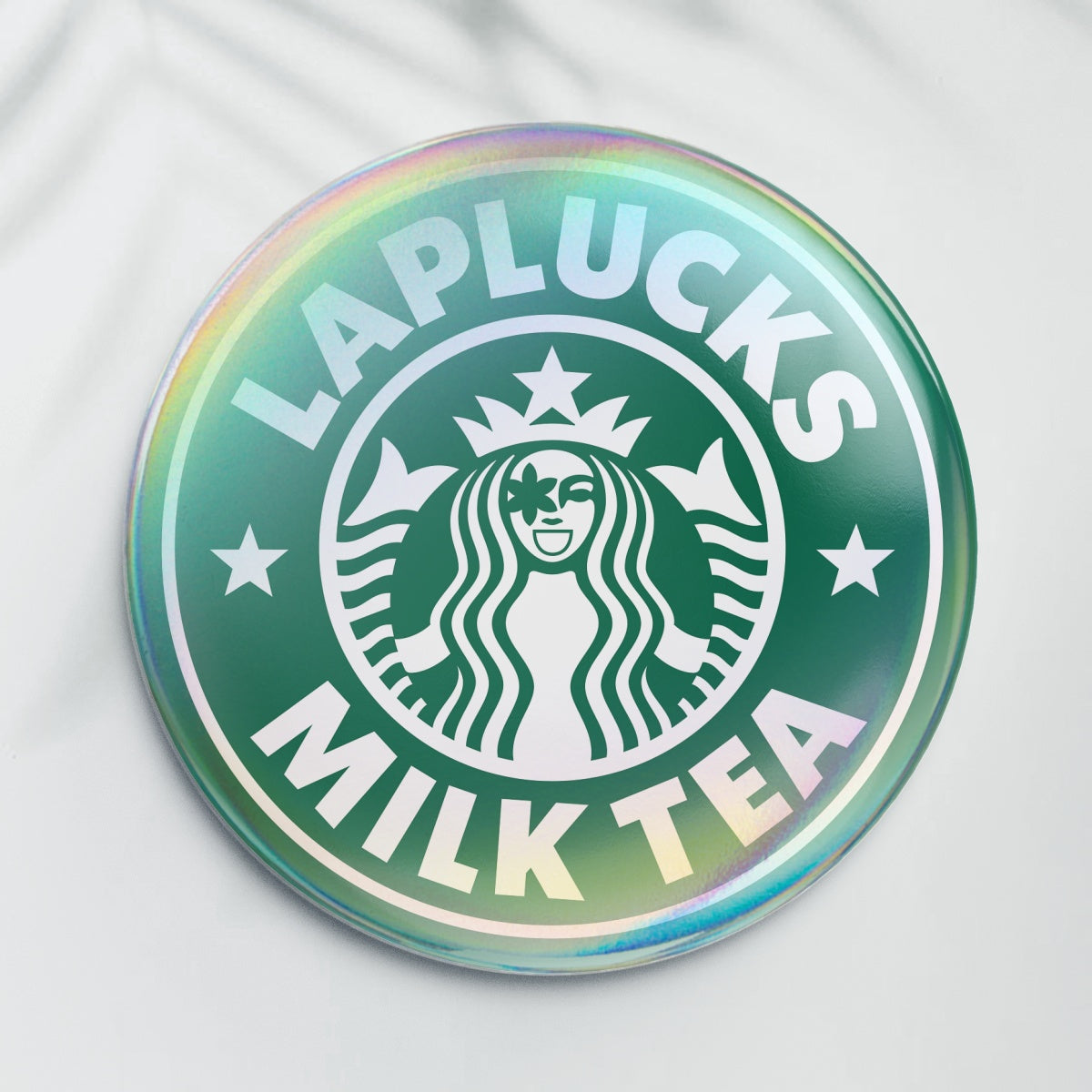 LAPLUCKS MILK TEA Starbucks Parody Badge