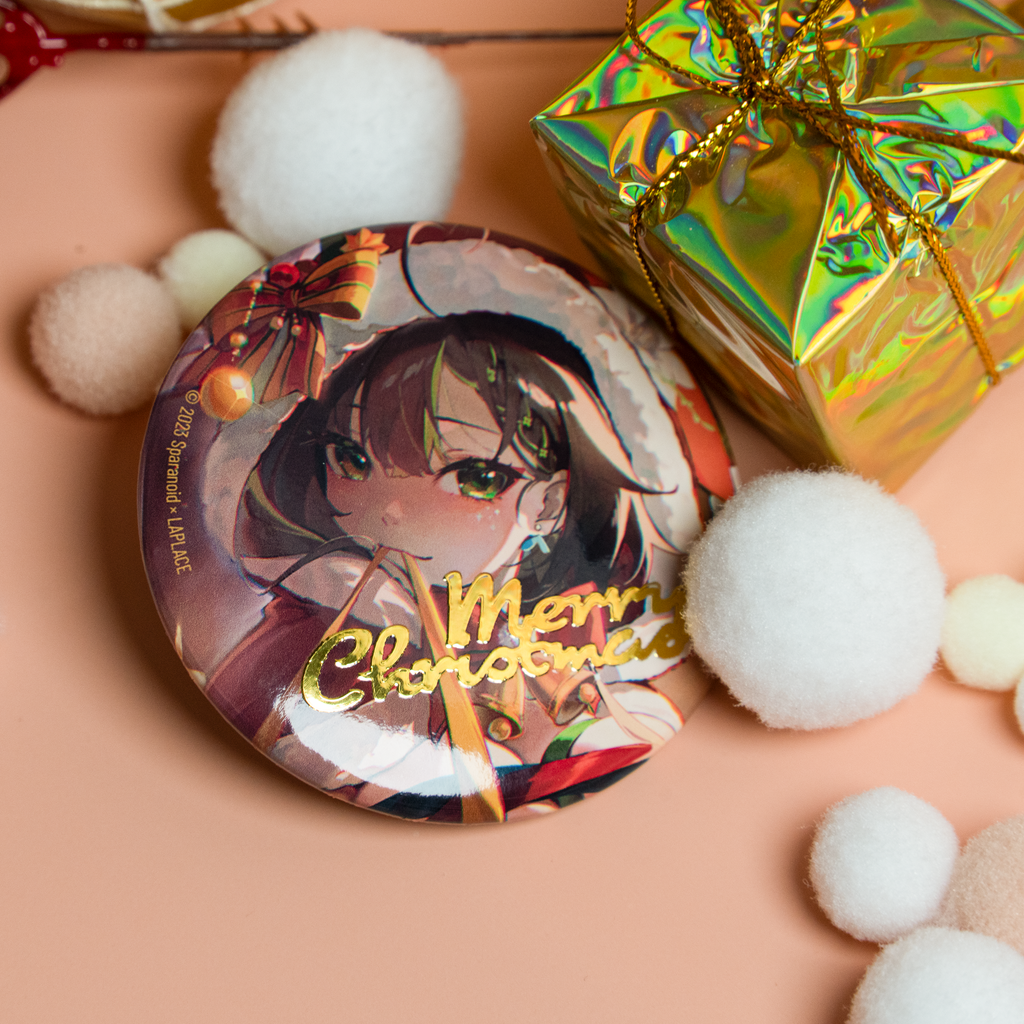 Milky Green Merry Christmas Badge Borderless