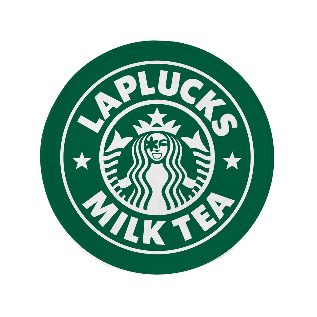 LAPLUCKS MILK TEA Starbucks Parody Round Rug