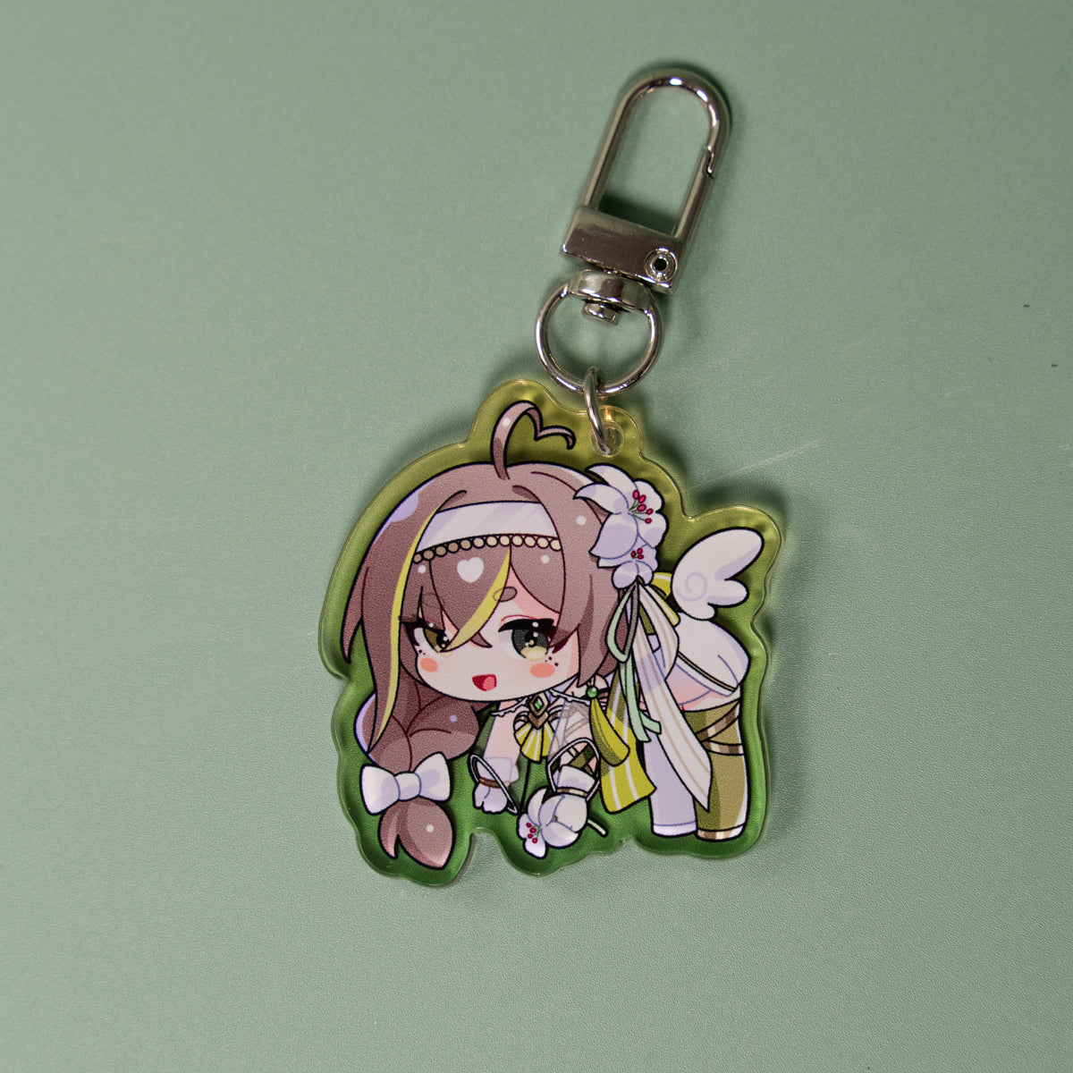 Milky Green White Battle Suit Chibi Ver. Keychain Pendant