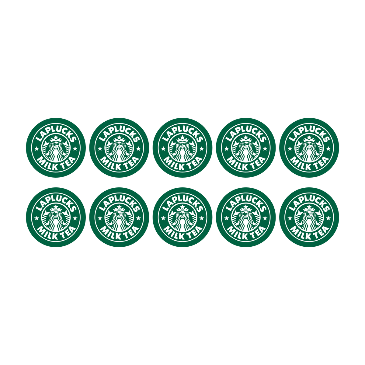 LAPLUCKS MILK TEA Starbucks Parody Stickers